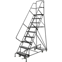 All Directional Rolling Ladder, 9 Steps, 24" Step Width, 90" Platform Height, Steel OCP Construction Supplies