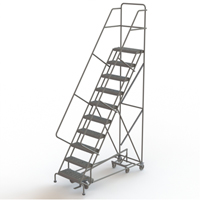 All Directional Rolling Ladder, 10 Steps, 24" Step Width, 100" Platform Height, Steel OCP Construction Supplies