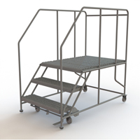Plateforme de travail mobile, Acier, 3 Marches, 30" ha, 48" p, 36" Marche, Stri&eacute; OCP Construction Supplies