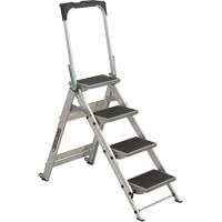 Tilt & Roll Step Stool Ladder, 4 Steps, 44.25" x 22.13" x 59" High OCP Construction Supplies
