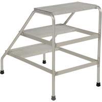 Aluminum Step Stand, 3 Step(s), 22-13/16" W x 34-9/16" L x 30" H, 500 lbs. Capacity OCP Construction Supplies