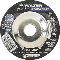 Depressed Centre Grinding Wheels - Stainless Type 27, 4-1/2" x 1/8", 7/8" Arbor, Type 27 OCP Construction Supplies
