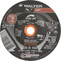 HP Spin-On Grinding Wheel, 4-1/2" x 1/4", 5/8"-11 Arbor, Type 27S OCP Construction Supplies