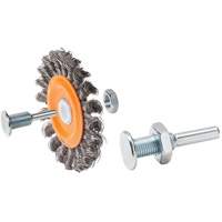 Reversible Mounted Knot-Twisted Wire Wheel, 4" Dia., 0.0118" Fill, 5/8" Arbor, Steel OCP Construction Supplies