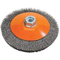 Saucer Crimped Wire Wheel, 4" Dia., 0.012" Fill, 5/8"-11 Arbor OCP Construction Supplies