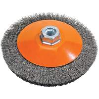 Saucer Crimped Wire Wheel, 6" Dia., 0.012" Fill, 5/8"-11 Arbor OCP Construction Supplies