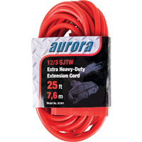 Vinyl Extension Cord, Outdoor, SJTW, 12/3 AWG, 15 A, 3 Outlet(s), 25' OCP Construction Supplies