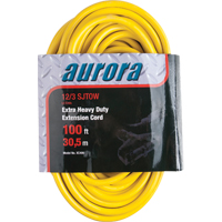 Vinyl Extension Cord with Light Indicator, Outdoor, SJTOW, 12/3 AWG, 15 A, 3 Outlet(s), 100' OCP Construction Supplies