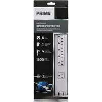 USB Charging Surge Protectors, 6 Outlets, 1800 J, 1875 W, 4' Cord OCP Construction Supplies