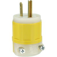Industrial Grade Straight-Blade Plug, Impact Modified Nylon, 15 A, 125 V OCP Construction Supplies