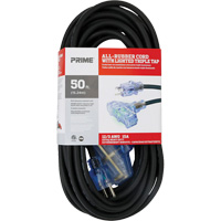 Cordon rallonge All-Rubber, Ext&eacute;rieur, SJOOW, AWG 12/3, 15 A, 3 prise(s), 50' OCP Construction Supplies