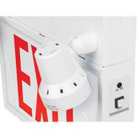 Enseigne de sortie avec &eacute;clairage de s&eacute;curit&eacute;, DEL, &agrave; piles/&agrave; raccordement fixe, 12-1/10" lo x 11" la, Anglais OCP Construction Supplies