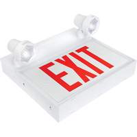 Enseigne de sortie avec &eacute;clairage de s&eacute;curit&eacute;, DEL, &agrave; piles/&agrave; raccordement fixe, 12-1/10" lo x 11" la, Anglais OCP Construction Supplies