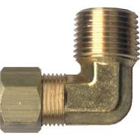 Raccord coud&eacute; 90° de tuyau, Tube x m&acirc;le tuyau, Laiton, 1/8" x 1/8" OCP Construction Supplies