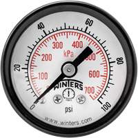 Economy Pressure Gauge, 1-1/2" , 0 - 100 psi, Back Mount, Analogue OCP Construction Supplies